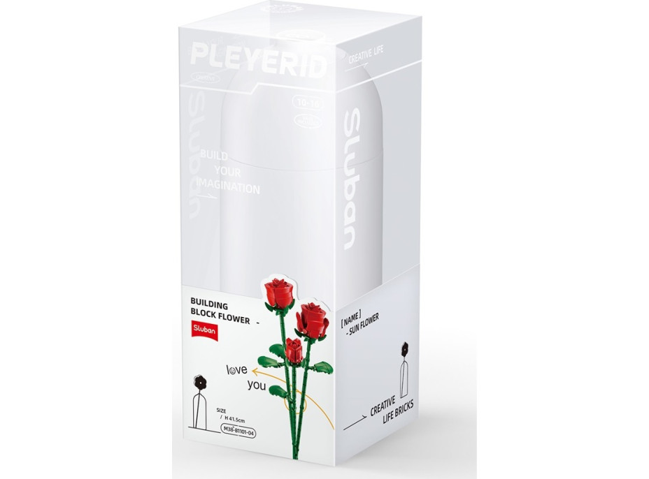 Sluban Flowers M38-B1101-04 Červená ruža vo váze
