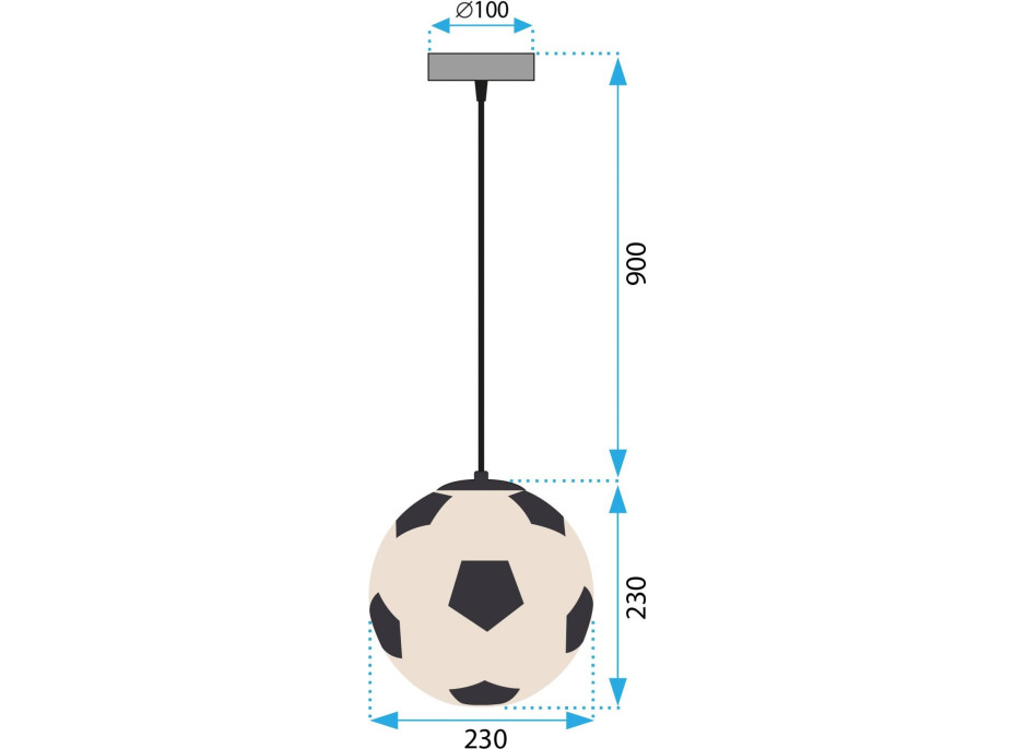 Detské stropné svietidlo - FOOTBALL