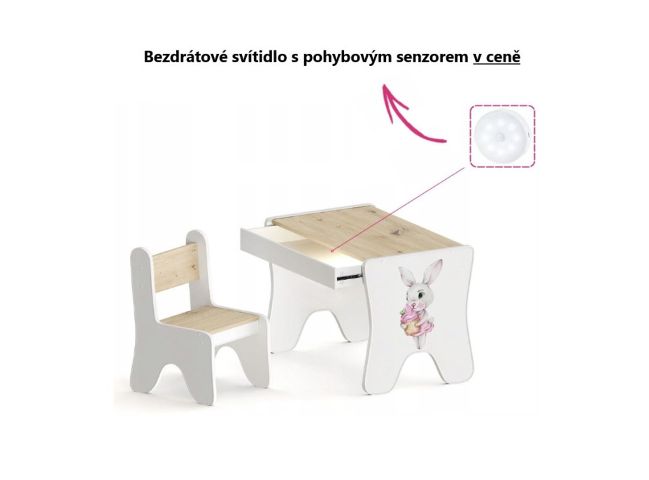 Detský stolík so šuplíkom a dvoma stoličkami - Baletka