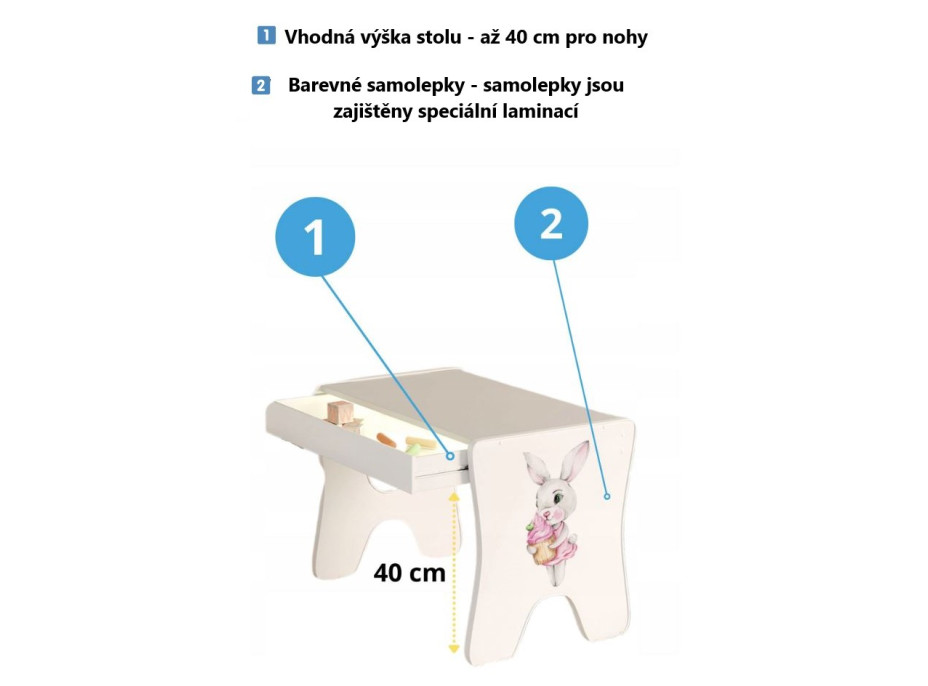 Detský stolík so šuplíkom a stoličkou - Hasič a dvaja psíci