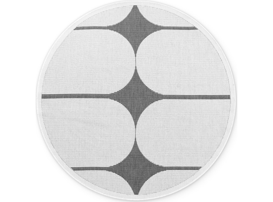 Kusový koberec Duet Bowen Black/White kruh - na von aj na doma