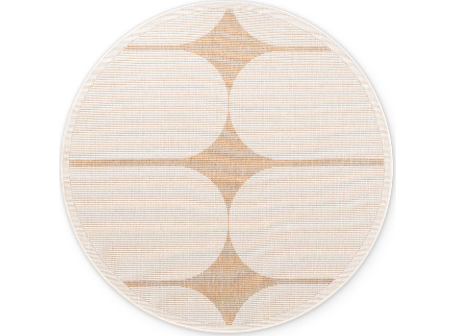 Kusový koberec Duet Bowen Beige/White kruh - na von aj na doma