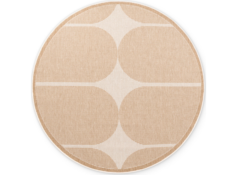 Kusový koberec Duet Bowen Beige/White kruh - na von aj na doma