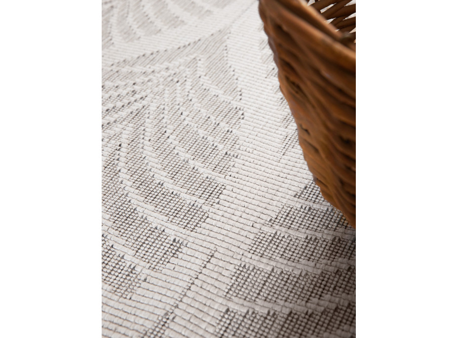 Kusový koberec Duet Liora White/Gray kruh - na von aj na doma