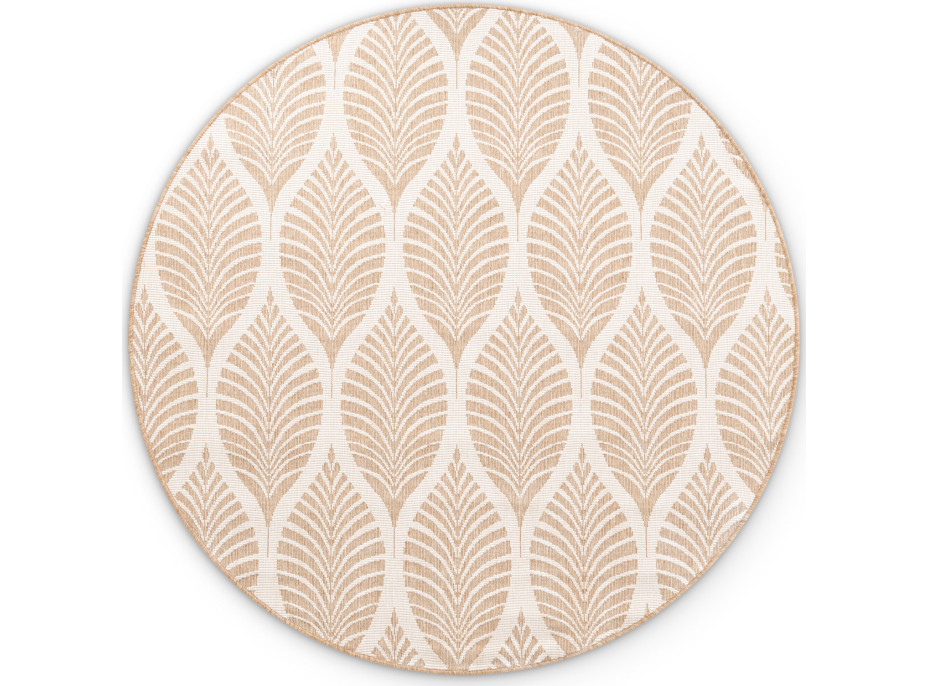Kusový koberec Duet Liora Beige/White kruh - na von aj na doma
