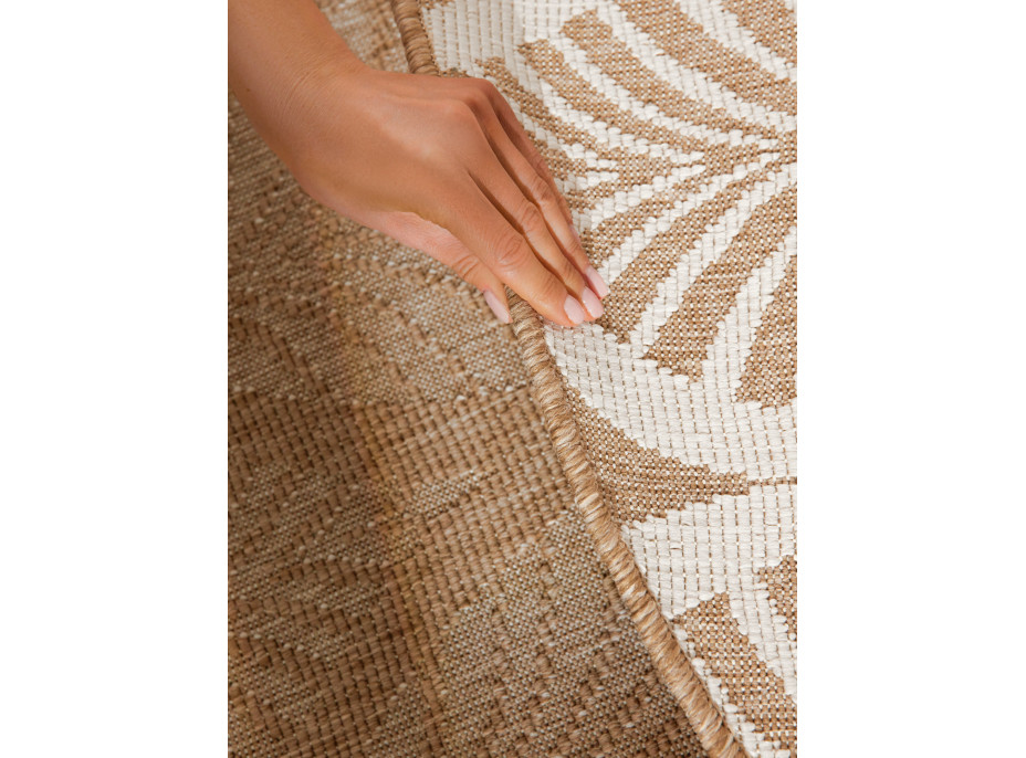 Kusový koberec Duet Liora Beige/White kruh - na von aj na doma