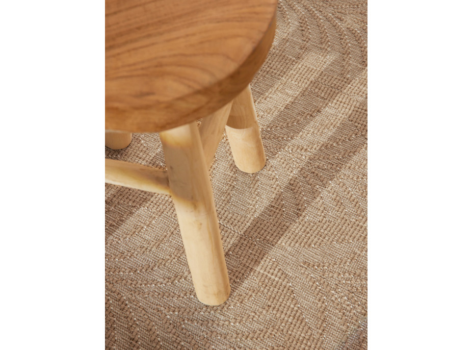 Kusový koberec Duet Liora Beige/White kruh - na von aj na doma