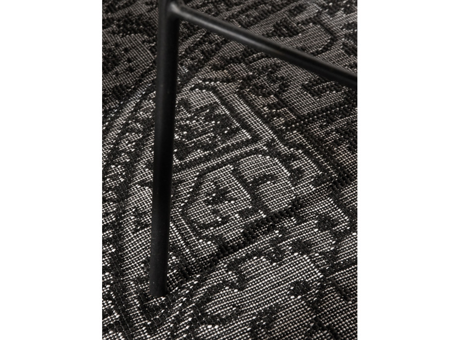 Kusový koberec Duet Kona Black/White kruh - na von aj na doma