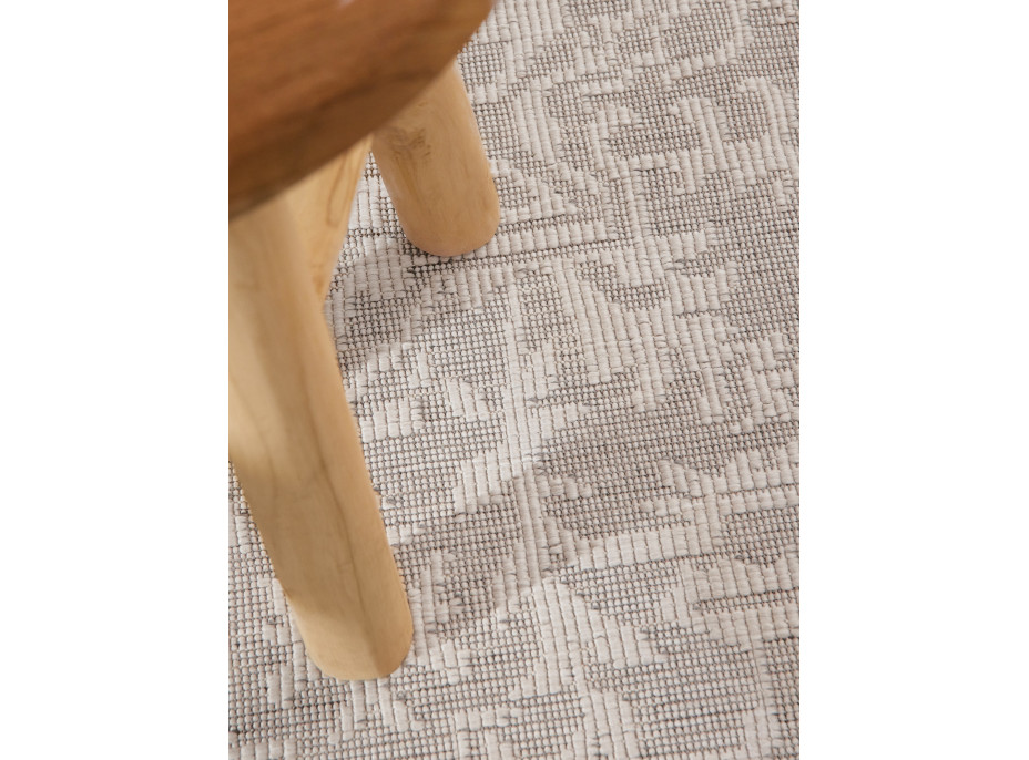 Kusový koberec Duet Kona White/Gray kruh - na von aj na doma