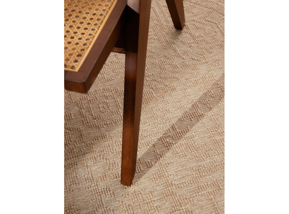 Kusový koberec Duet Kona Beige/White kruh - na von aj na doma