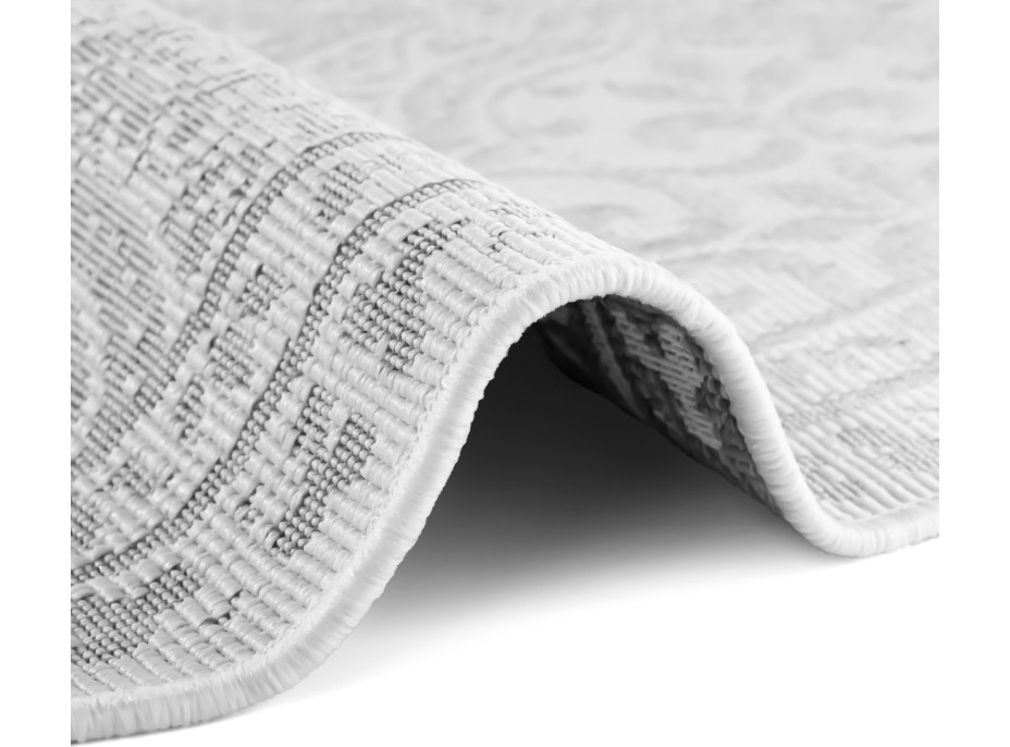 Kusový koberec Duet Rosel White/Gray kruh - na von aj na doma