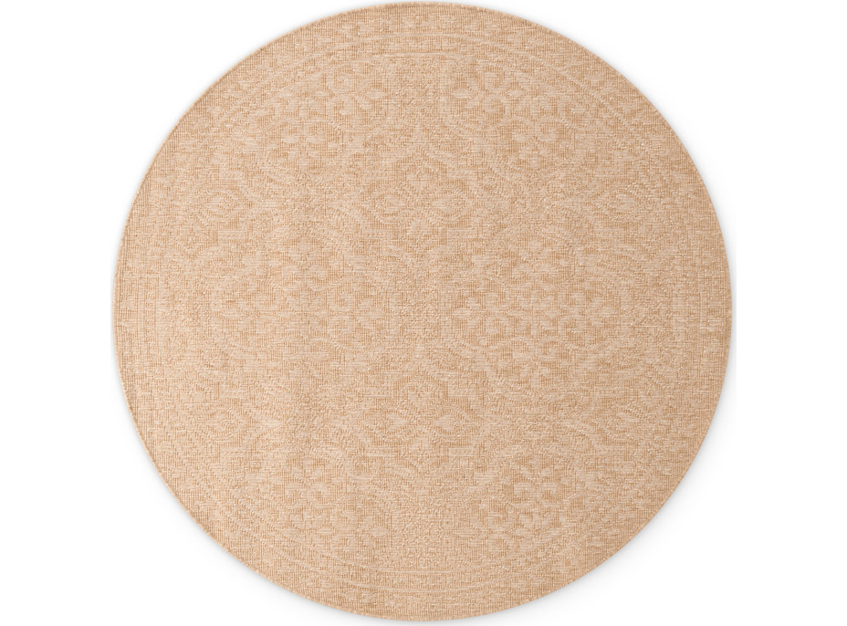 Kusový koberec Duet Rosel Beige/White kruh - na von aj na doma