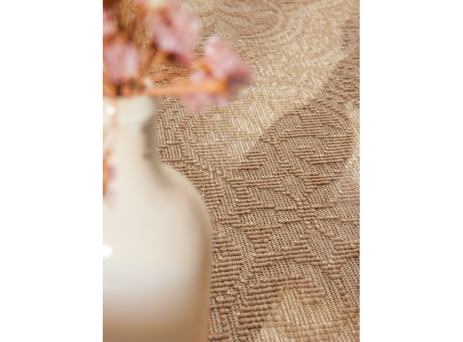 Kusový koberec Duet Rosel Beige/White kruh - na von aj na doma