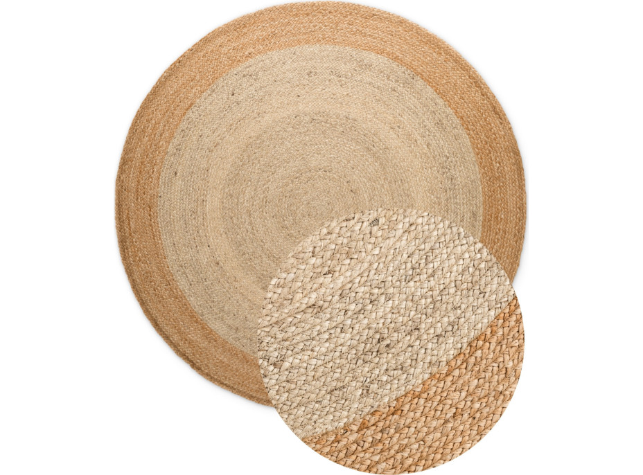 Kusový koberec Jutta Natur Ivory/Gold kruh