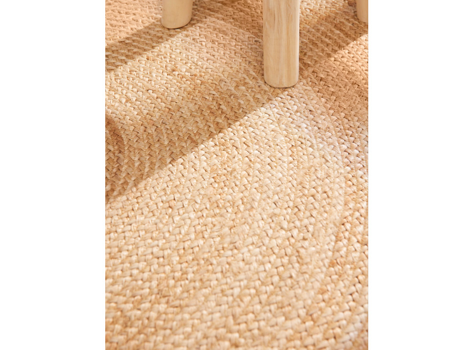 Kusový koberec Jutta Natur Ivory/Gold kruh
