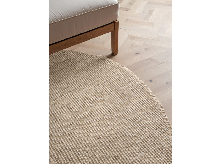 Kusový koberec Jaipur Ivory/White kruh
