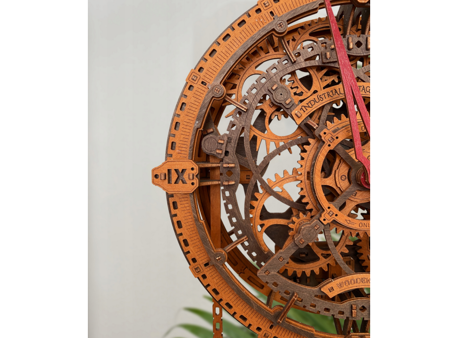WOODEN CITY 3D puzzle Industriálne nástenné hodiny 421 dielov