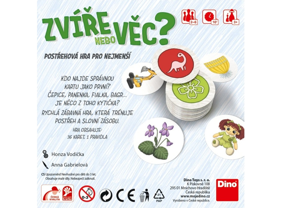 Dino Cestovná hra Zviera alebo vec?