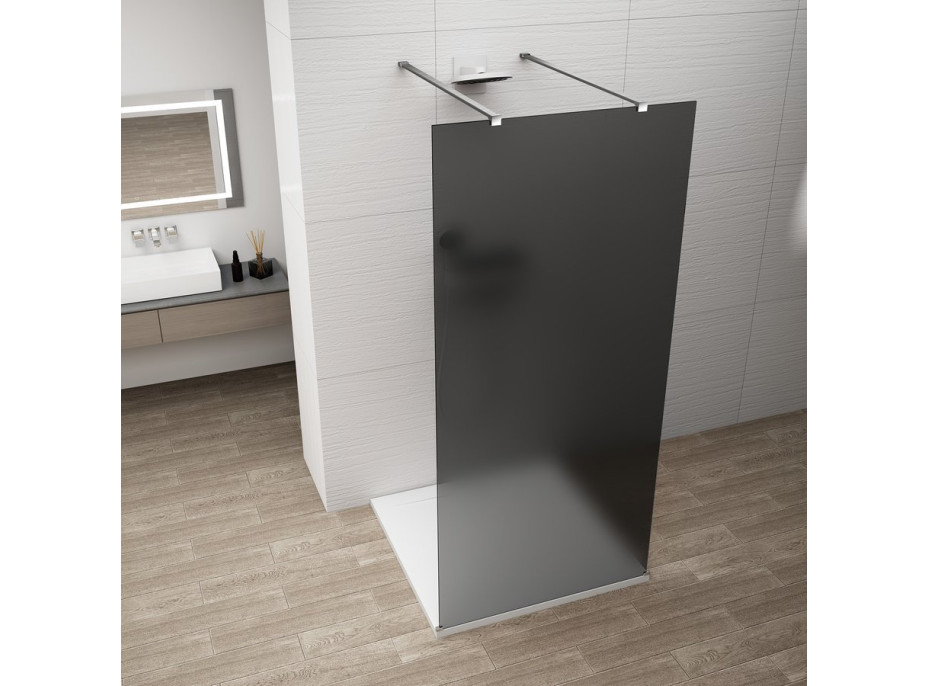 Polysan ESCA CHROME jednodielna sprchová zástena do priestoru, dymové matné sklo, 1200 mm ES1412-05