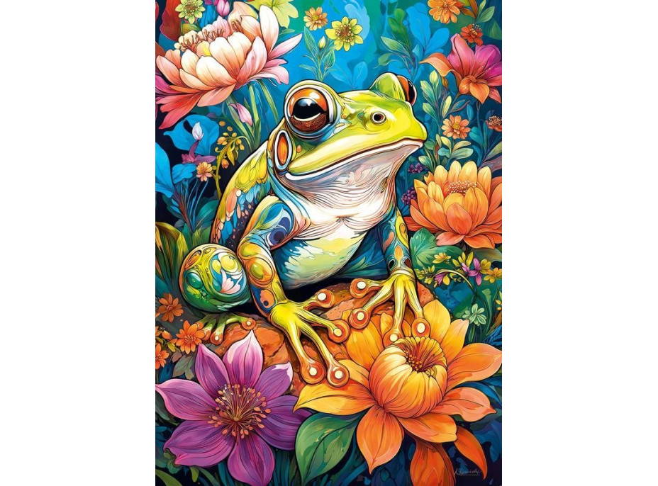 CHERRY PAZZI Puzzle Kvetinová žaba 1000 dielikov