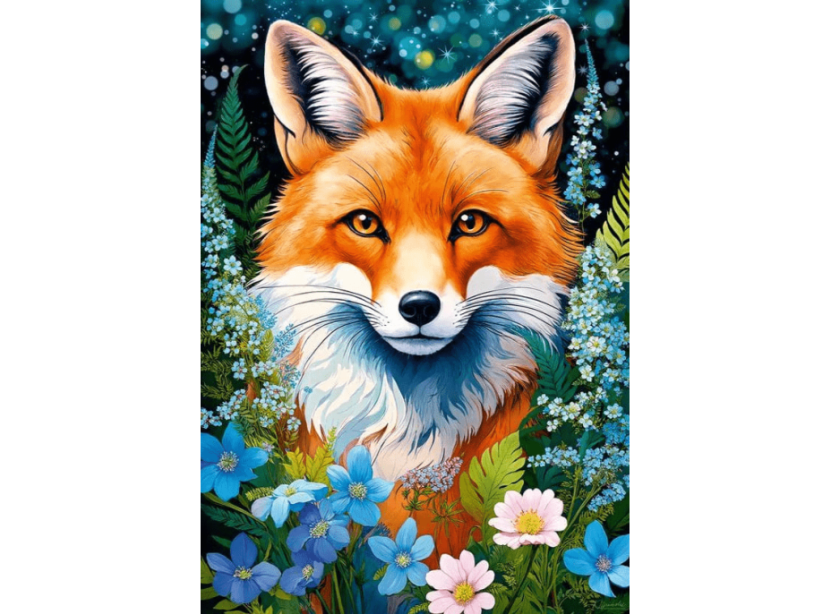CHERRY PAZZI Puzzle Líška v kvetoch 1000 dielikov