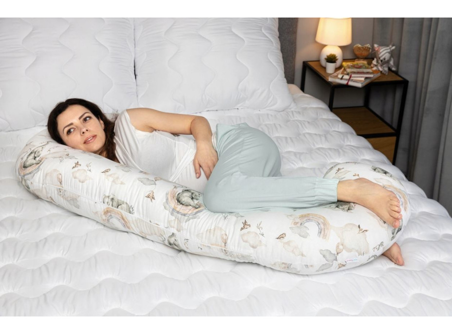Tehotenský a dojčiaci vankúš BABYMAM PREMIUM 300 cm 3v1 - Sloník na obláčiku