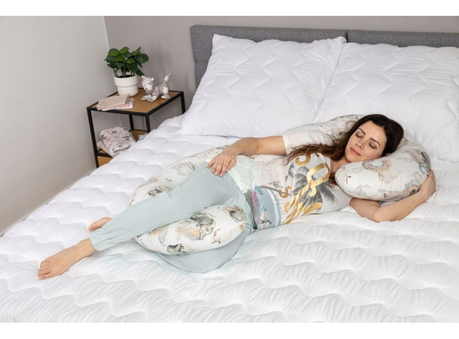 Tehotenský a dojčiaci vankúš BABYMAM PREMIUM 300 cm 3v1 - Sloník na obláčiku