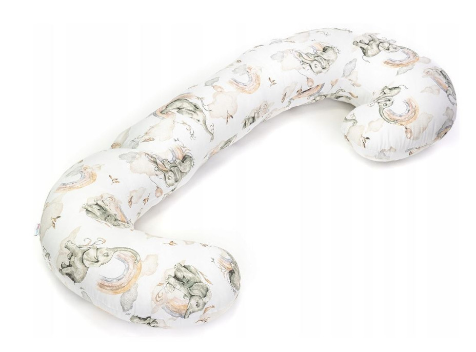 Tehotenský a dojčiaci vankúš BABYMAM PREMIUM 300 cm 3v1 - Sloník na obláčiku