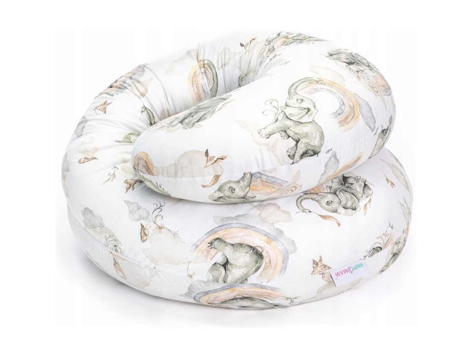 Tehotenský a dojčiaci vankúš BABYMAM PREMIUM 300 cm 3v1 - Sloník na obláčiku