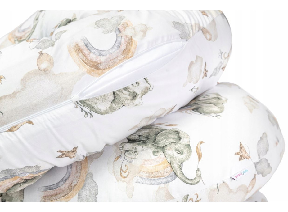 Tehotenský a dojčiaci vankúš BABYMAM PREMIUM 300 cm 3v1 - Sloník na obláčiku