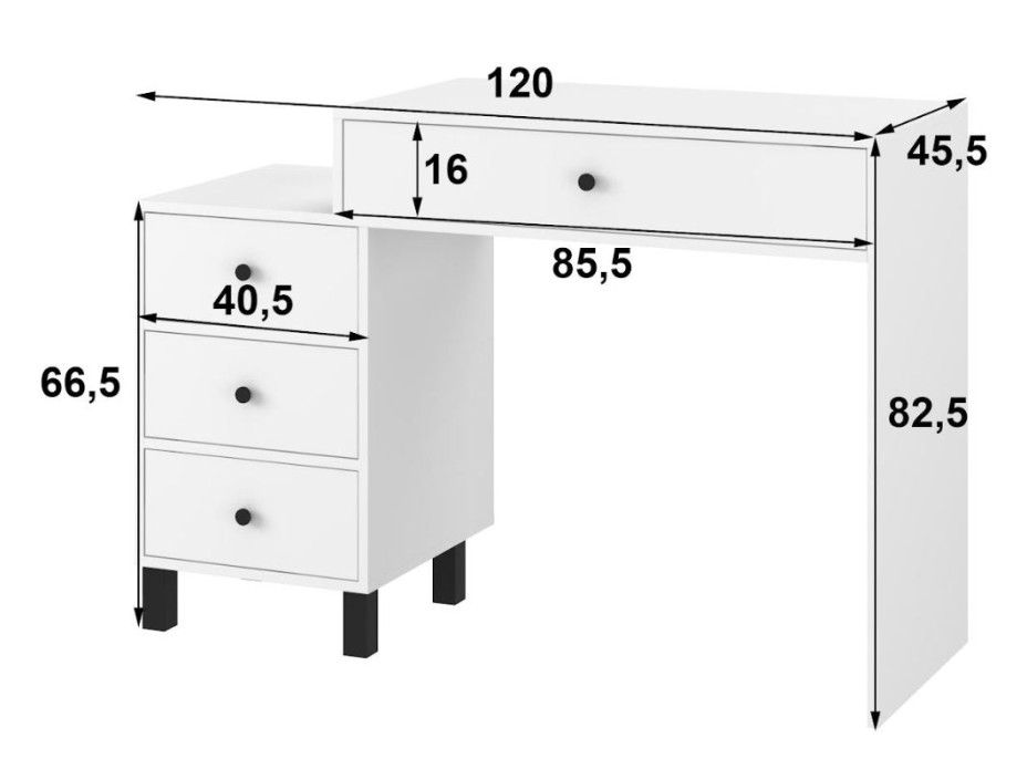 Toaletný stolík ELEGANT - kašmírový