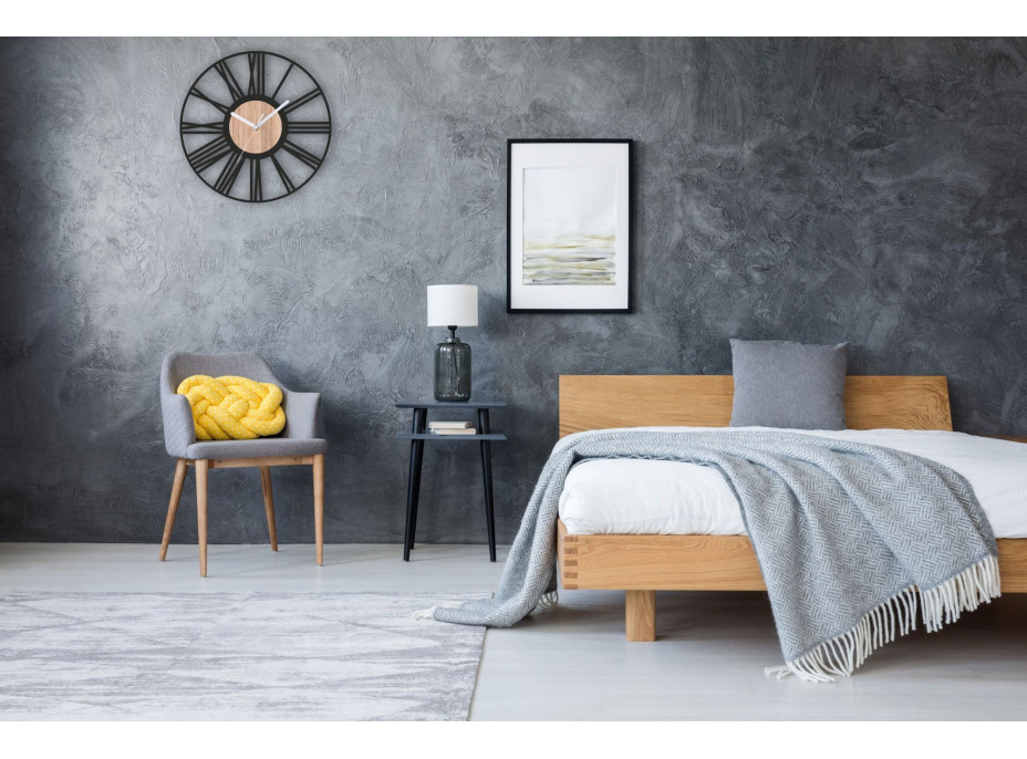 Nástenné hodiny Loft okrúhle 35 cm - kov/drevo