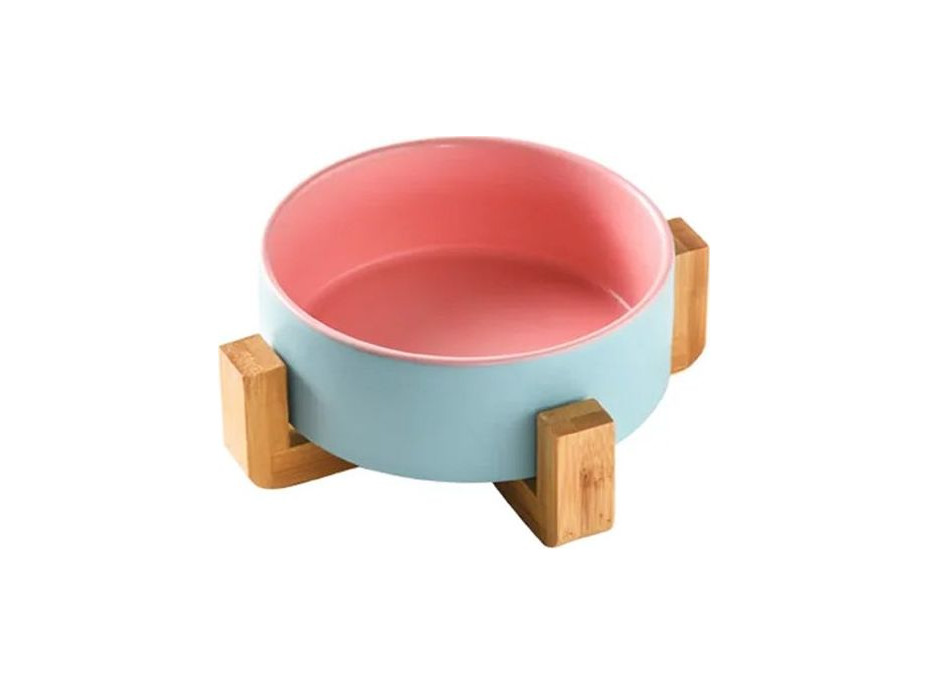 Keramická miska pre psov/mačky/zvieratá - 450 ml - ružová/tyrkysová