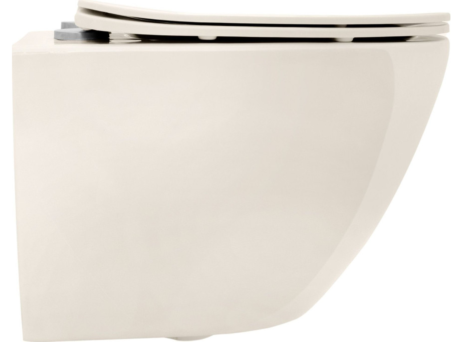 Závesné WC Rea Carlo mini RIMLESS + Duroplast sedátko flat - ecru
