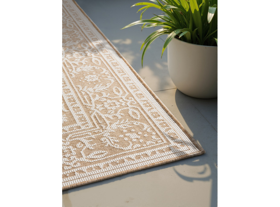 Kusový koberec Duet Kona Beige/White - na von aj na doma