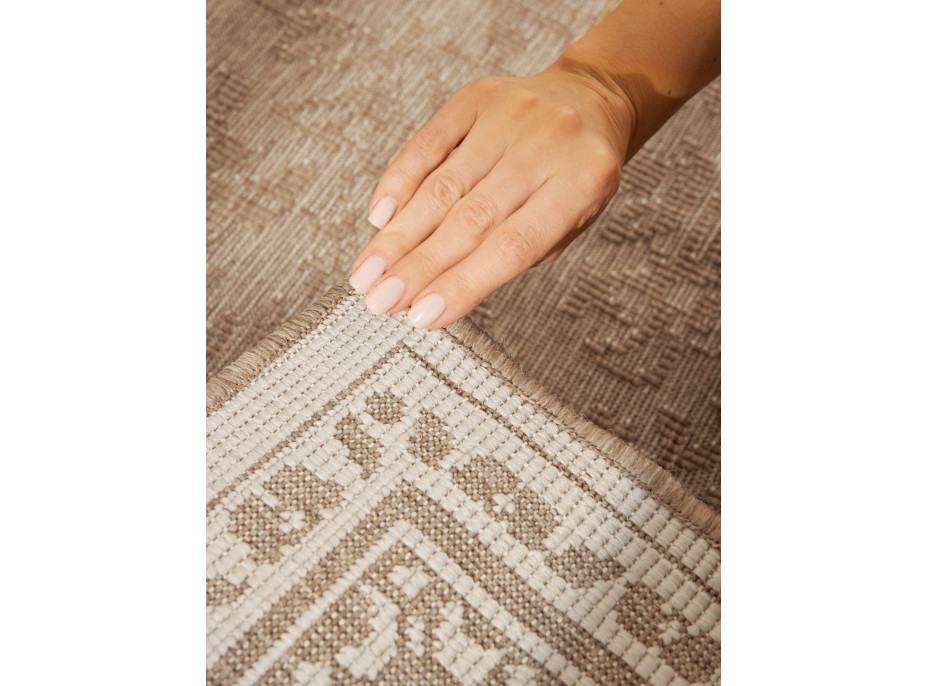 Kusový koberec Duet Kona Beige/White - na von aj na doma