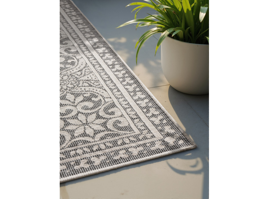 Kusový koberec Duet Rosel White/Gray - na ven i na doma