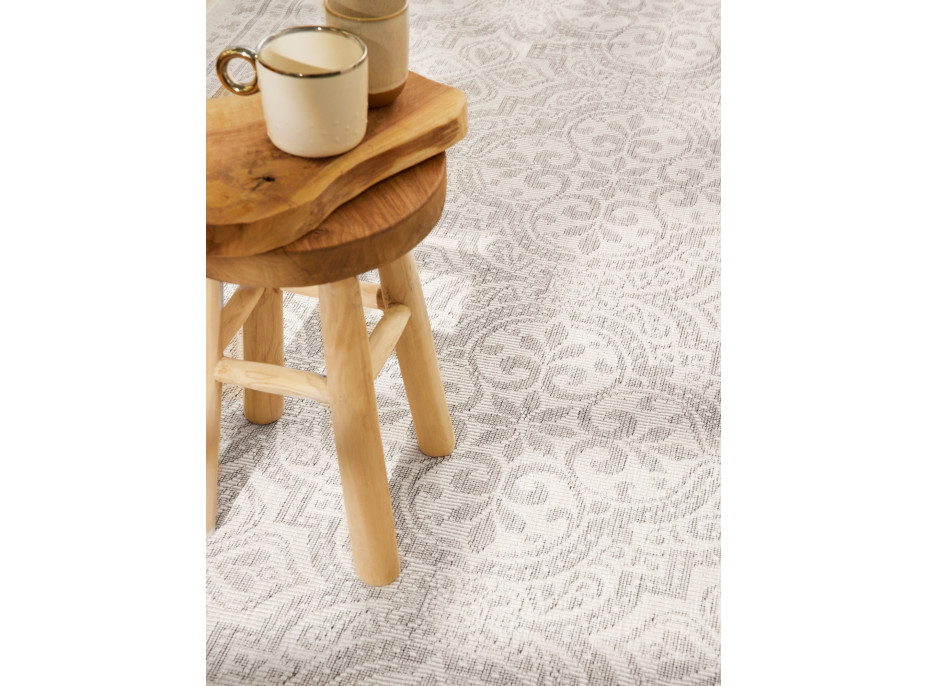 Kusový koberec Duet Rosel White/Gray - na von aj na doma