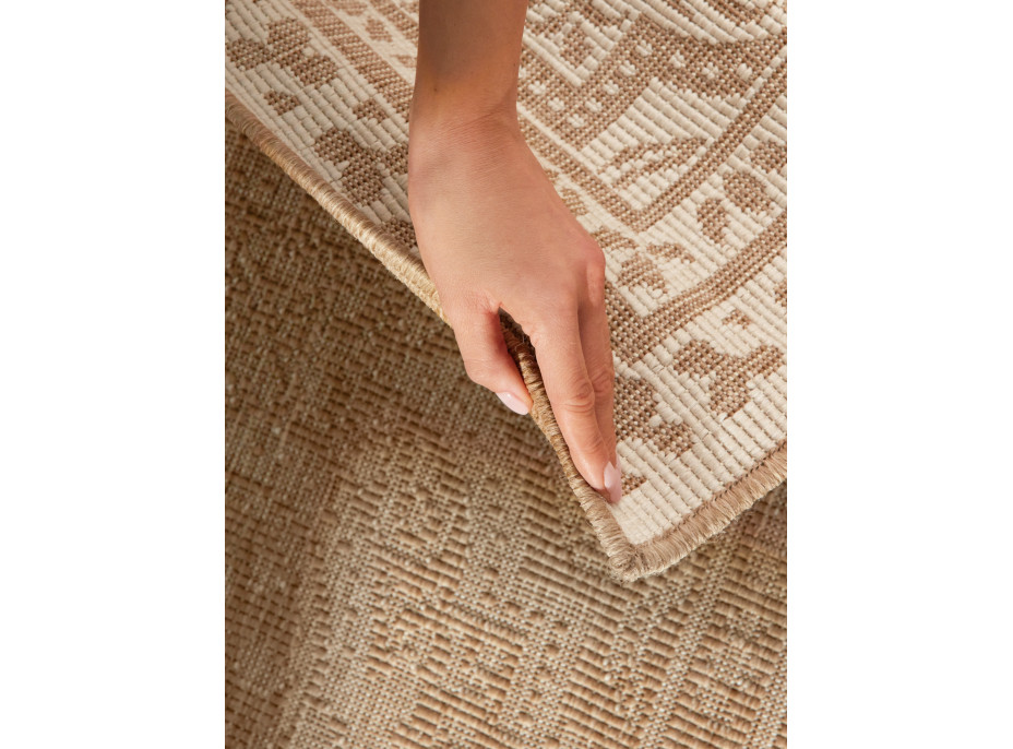 Kusový koberec Duet Rosel Beige/White - na von aj na doma