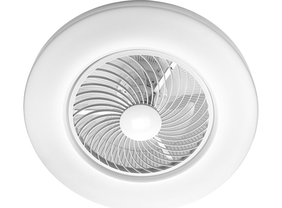 Stropné LED svietidlo s ventilátorom na diaľkové ovládanie - biele