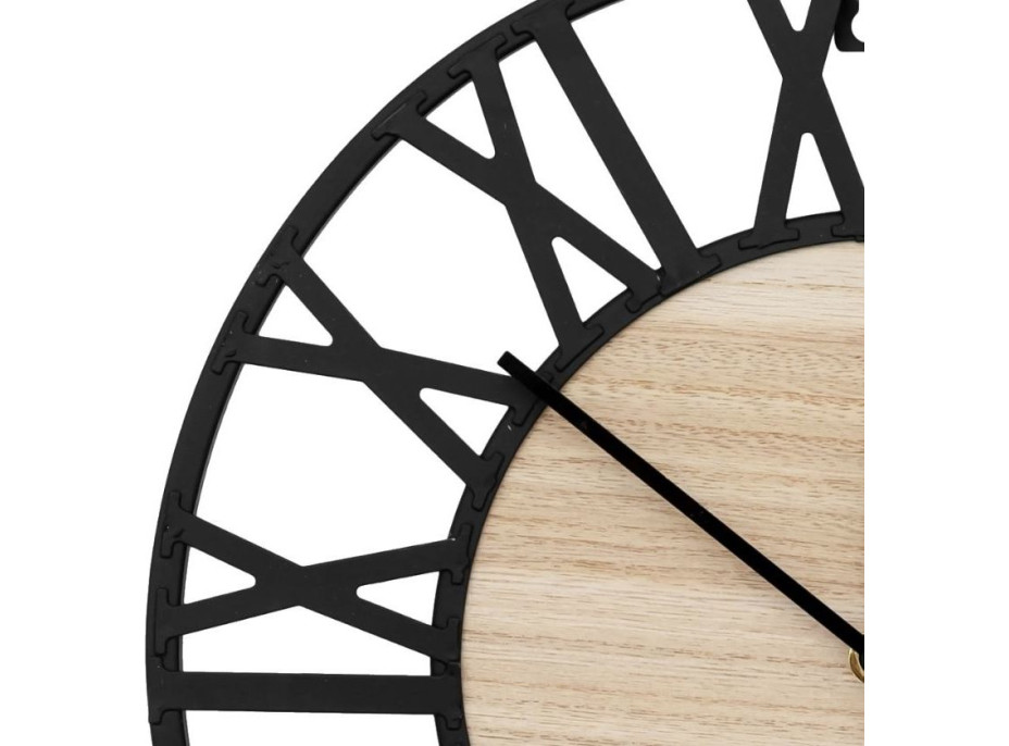 Nástenné hodiny Loft okrúhle 35 cm - kov/drevo