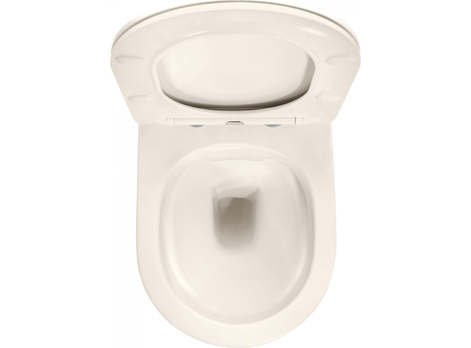 Závesné WC Rea Carlo mini RIMLESS + Duroplast sedátko flat - ecru