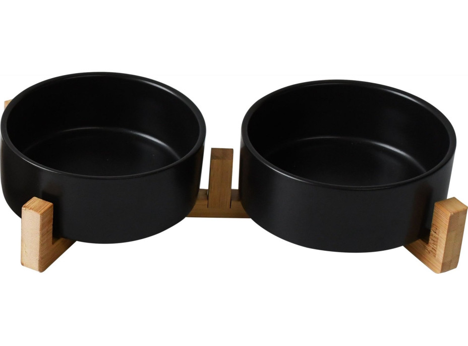 Keramické misky pre psy/mačky/zvieratá - 2x500 ml - čierne