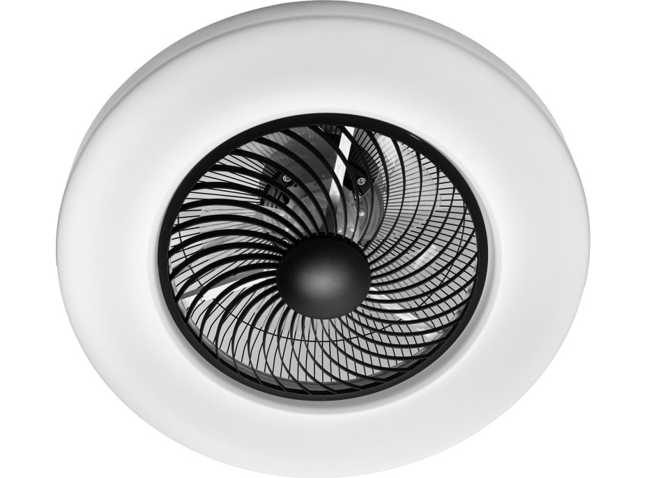Stropné LED svietidlo s ventilátorom na diaľkové ovládanie - čierne