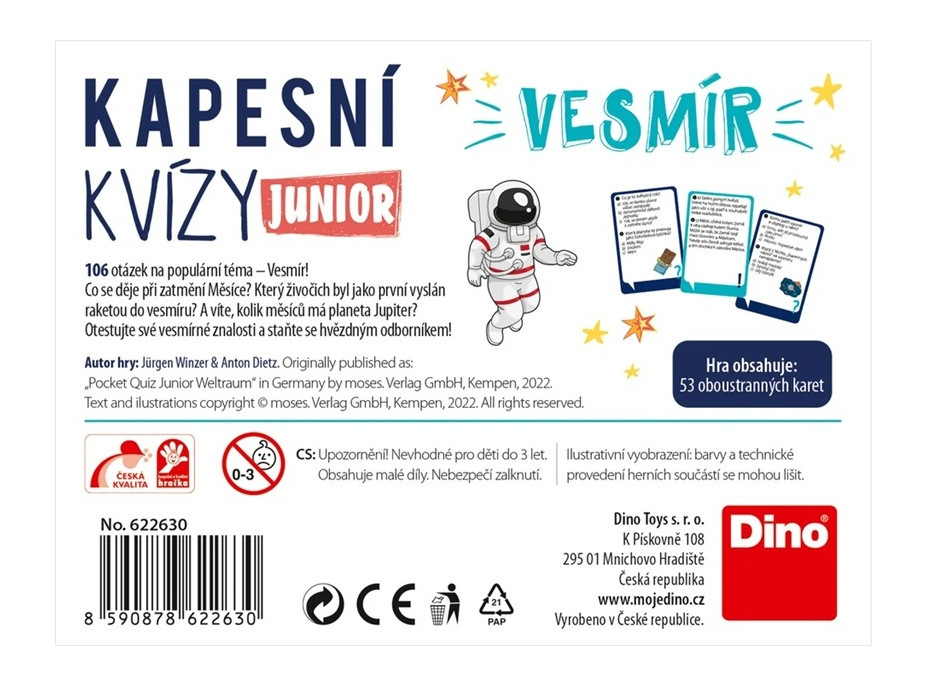 Dino Vreckové kvízy JUNIOR Vesmír