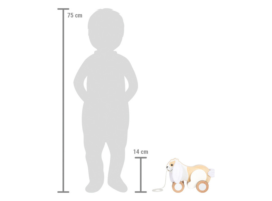 small foot Drevená ťahacia hračka Králik so šuštivými uškami