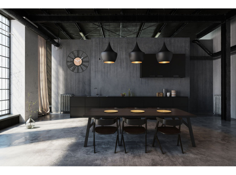 Nástenné hodiny Loft okrúhle 35 cm - kov/drevo