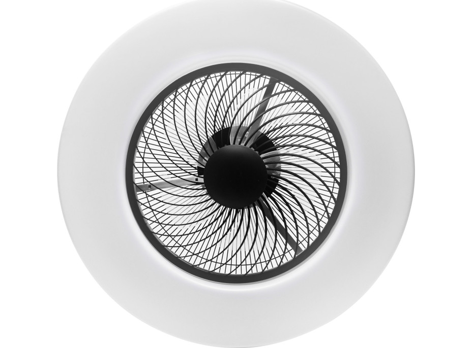 Stropné LED svietidlo s ventilátorom na diaľkové ovládanie - čierne