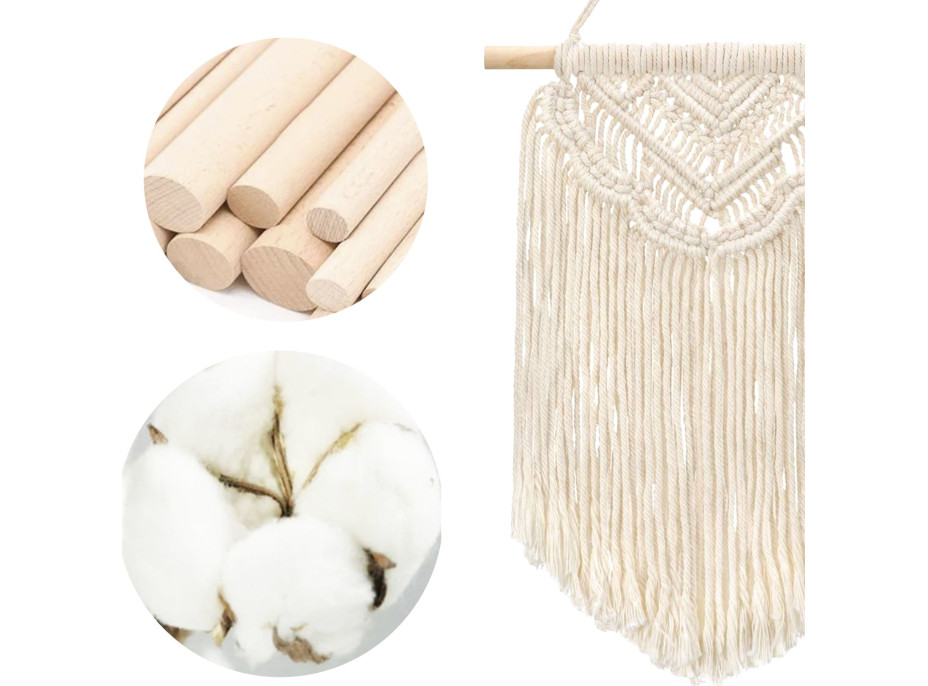 Závesná dekorácia macramé BOHO - ecru