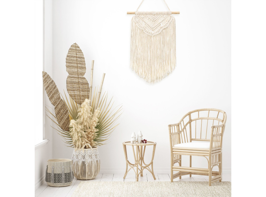 Závesná dekorácia macramé BOHO - ecru